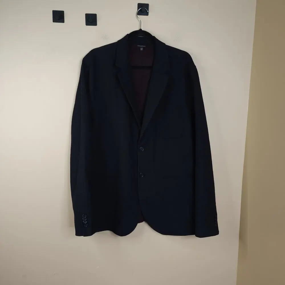 Banana Republic Wool Blend Slim Fit Sweater Blazer in Black Size 44L